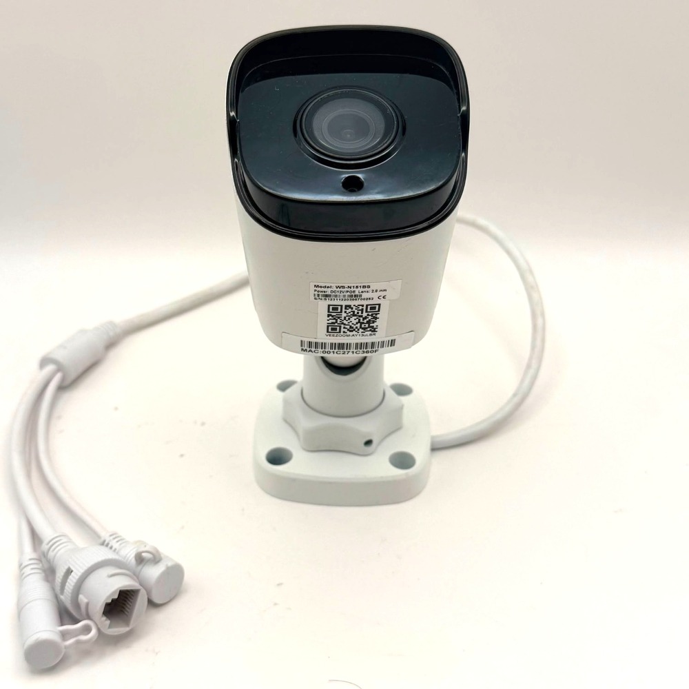 Veezoom WS-N151BS IP Bullet Security Camera PoE 2.8mm Outdoor w/ Bracket Used